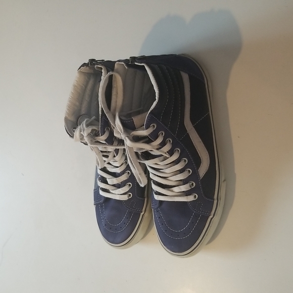 Unisex High Top Blue Vans - Picture 2 of 10